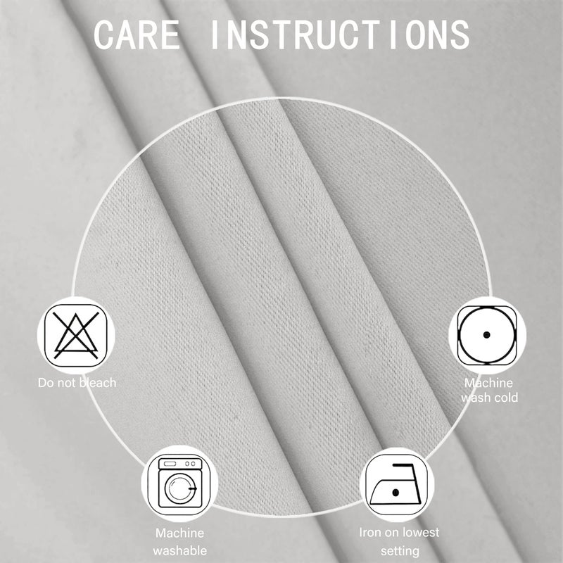 LEMOMO Light Grey Blackout Curtains 52 x 63 Inch Length/Set of 2 Curtain Panels/Thermal Insulated Room Darkening Blackout Curtains for Bedroom - Image 4