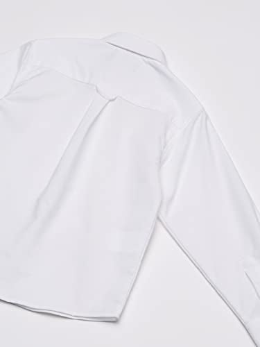 Izod boys Long Sleeve Solid Button-Down Oxford Shirt, White, 2T/2 - Image 4