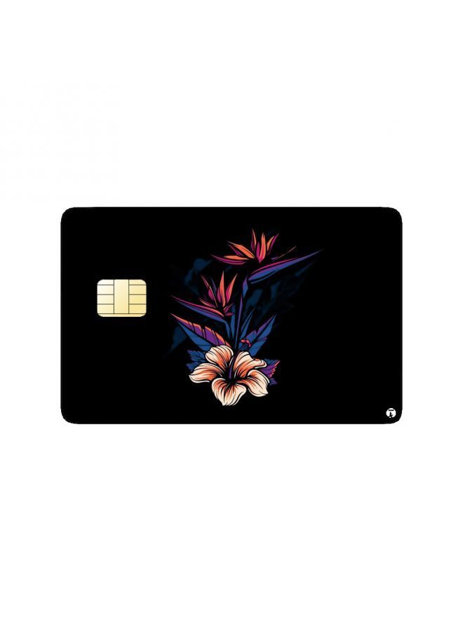 RKN PRINTED BANK CARD STICKER Beautiful White Flower Drawing - Image 1