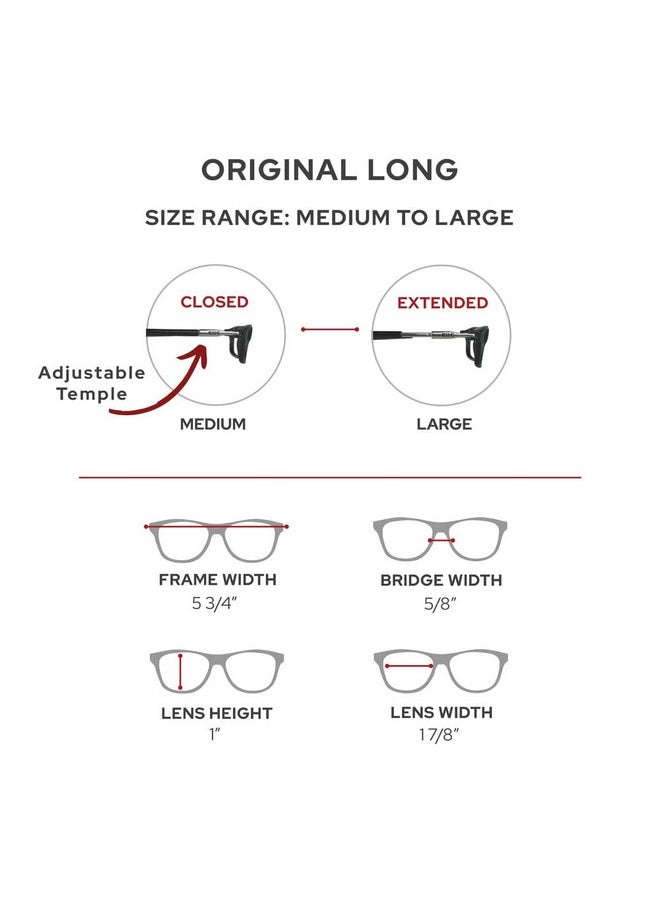 clic - Magnetic Reading Glasses (Long Temples) Computer Readers Replaceable Lens Original Long (Ml Black 2.50 Magnification) - Image 1