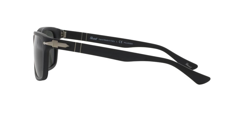 Persol PO3048S Rectangular Sunglasses, Black/Green Polarized, 58 mm - Image 4