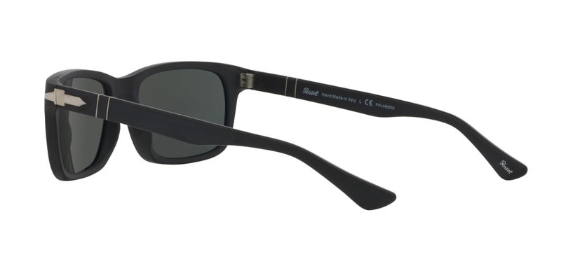 Persol PO3048S Rectangular Sunglasses, Black/Green Polarized, 58 mm - Image 5