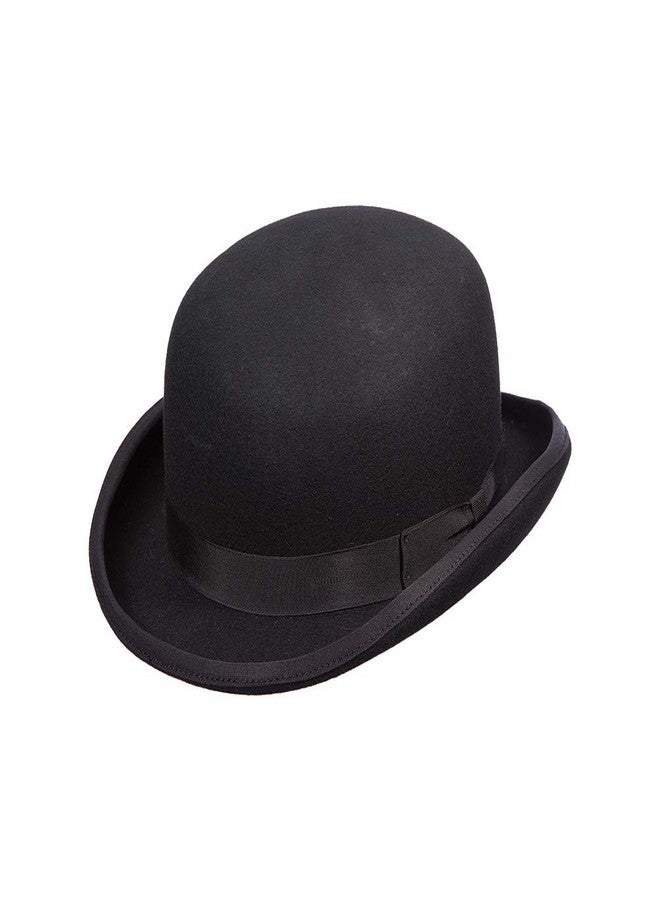 Scala Classico Men's Wool Felt Bowler Hat, Black, Large - Image 1
