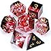 Haxtec Sharp Edge DND Dice Set Red Blood Swirls Resin Dice DD Dice for RPG Role Playing Games Compatible with Dungeons and Dragons Gift - Image 4
