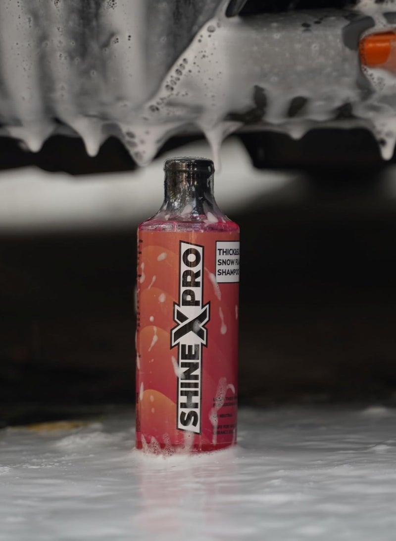 Shinex شامبو غسيل السيارات ShineXPro 300 مل مركز فائق السماكة - رغوة كثيفة محايدة لدرجة الحموضة - شامبو رغوة السيارة الثلجي السميك الذي يعمل مع كل من غسول الدلو ومدفع الرغوة (300 مل) - Image 3