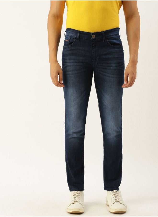 The Indian Garage Co Men Slim Fit Solid Low-Rise Stretchable Jeans  - Image 1
