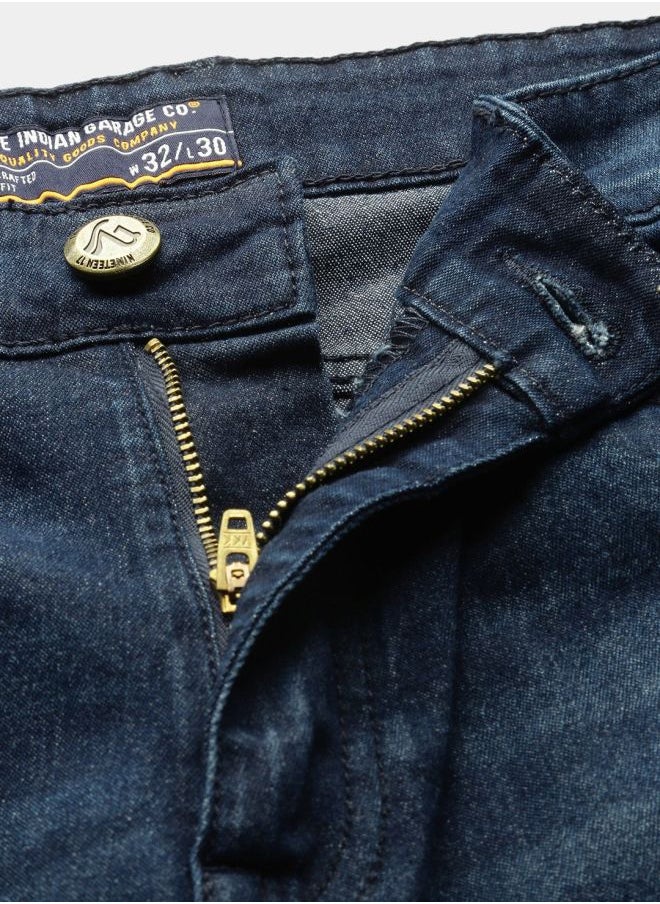 The Indian Garage Co Men Slim Fit Solid Low-Rise Stretchable Jeans  - Image 4