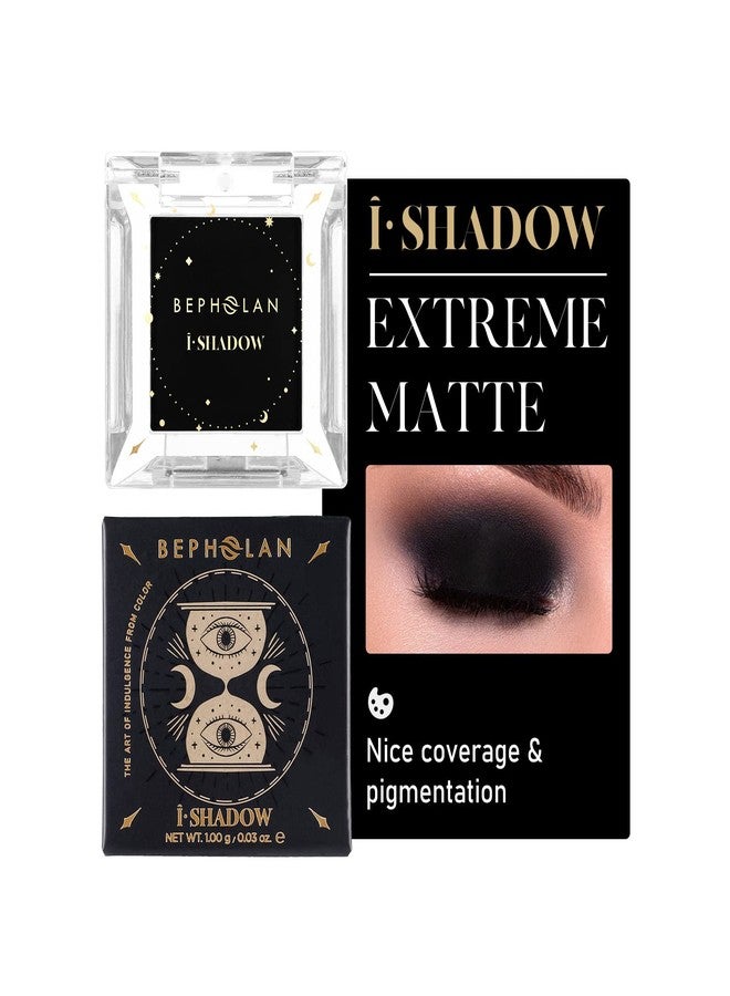 BEPHOLAN Single Matte Black Eyeshadow Palette,Cake Eyeliner Powder Goth Makeup Eyeshadow, Black Gothic Vampire Blood Makeup,Black Rose - Image 1