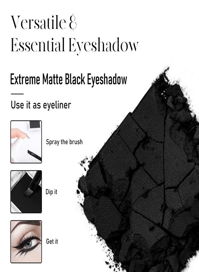 BEPHOLAN Single Matte Black Eyeshadow Palette,Cake Eyeliner Powder Goth Makeup Eyeshadow, Black Gothic Vampire Blood Makeup,Black Rose - Image 3