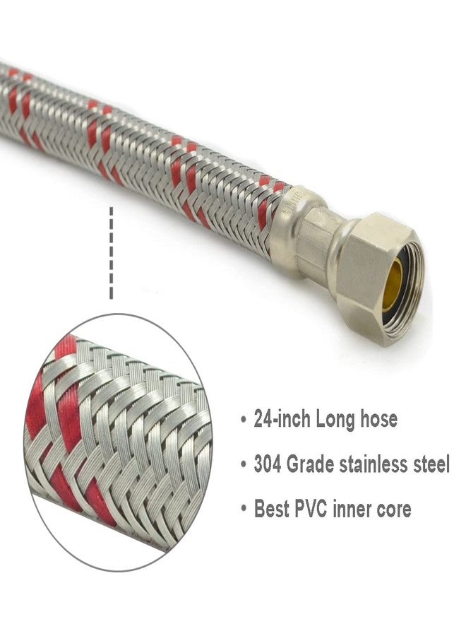TT FLEX 4 PCS Sink Faucet Hose 24 inch with 3/8" Comp x 1/2" FIP Connector, Braided Stainless Steel Water Supply Line for Kitchen and Bathroom - Image 3
