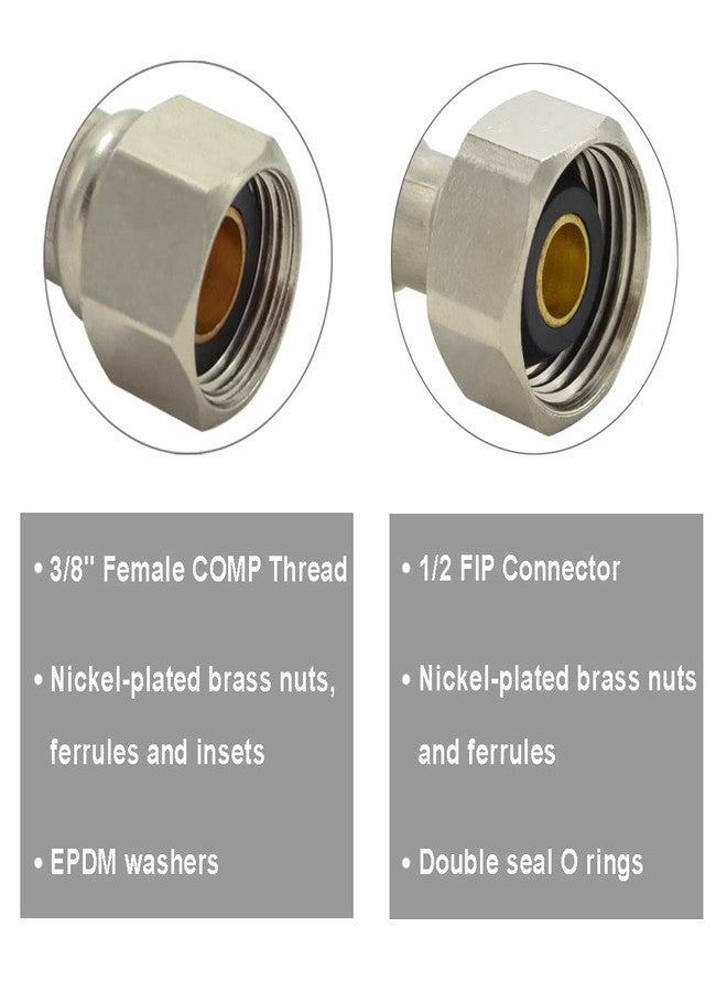 TT FLEX 4 PCS Sink Faucet Hose 24 inch with 3/8" Comp x 1/2" FIP Connector, Braided Stainless Steel Water Supply Line for Kitchen and Bathroom - Image 2