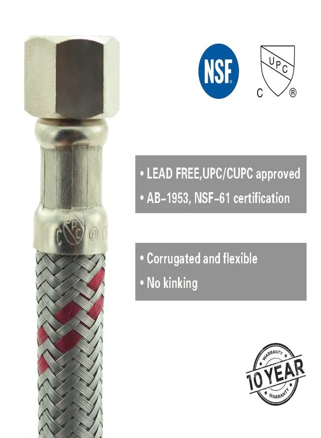 TT FLEX 4 PCS Sink Faucet Hose 24 inch with 3/8" Comp x 1/2" FIP Connector, Braided Stainless Steel Water Supply Line for Kitchen and Bathroom - Image 4