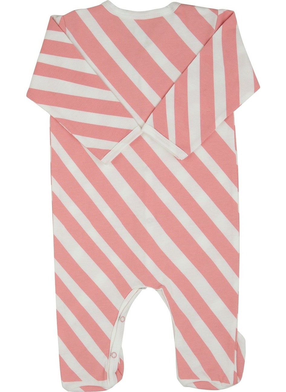 Jrmori Sideways Stripe Printed Jumpsuit with Snap Fasteners  - Image 3