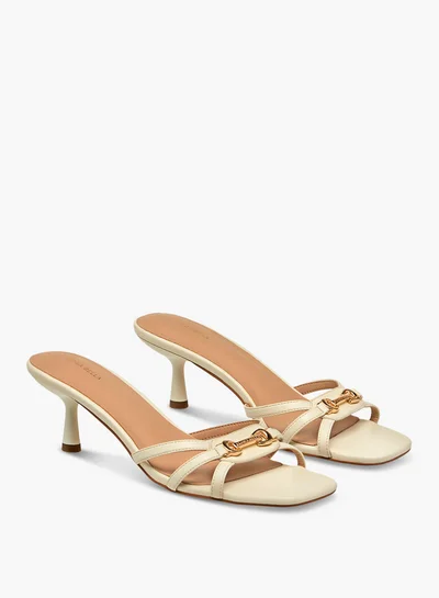Flora Bella By Shoexpress Metal Accent Slip-On Sandals with Stiletto Heels