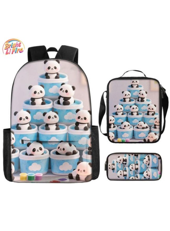 Bright Li Fire Unlock the new fashion of childish fun! Three-piece set of bags, cartoon elements for children and teenagers (students, children, friends' outings, mountain climbing, schooling, etc. can be used) - 54  - Image 1