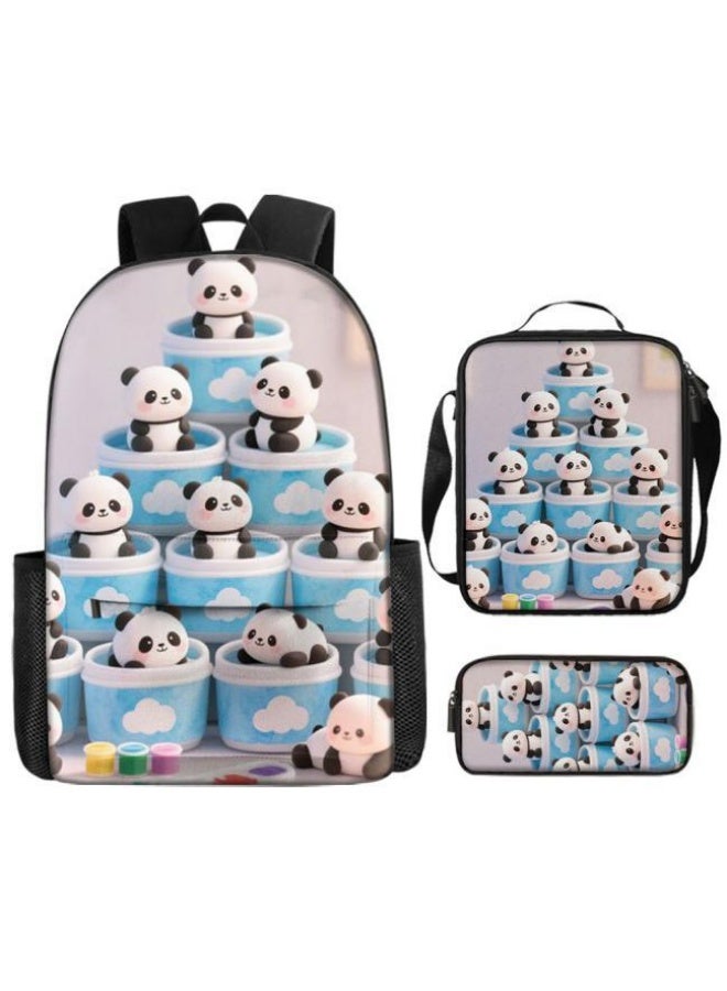 Bright Li Fire Unlock the new fashion of childish fun! Three-piece set of bags, cartoon elements for children and teenagers (students, children, friends' outings, mountain climbing, schooling, etc. can be used) - 54  - Image 2