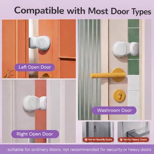 BASEEFY Automatic Baby Safety Door Stopper – Anti-Pinch Finger Guard Door Slam Stopper, Strong Adhesive 90° Rotating Child Safety Door Protector, EN71-3 Safety Certified (Pack of 2) - Image 3
