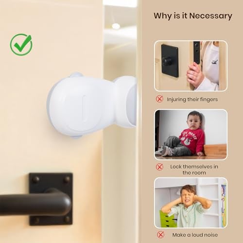 BASEEFY Automatic Baby Safety Door Stopper – Anti-Pinch Finger Guard Door Slam Stopper, Strong Adhesive 90° Rotating Child Safety Door Protector, EN71-3 Safety Certified (Pack of 2) - Image 2