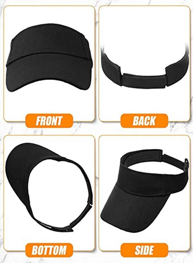 INFISPACE® Men's & Women's Cotton Adjustable Visor Cap (Pack of 2) (Black + White) - Image 5