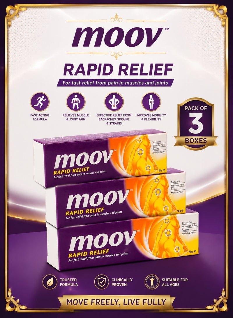 Moov Pack Of 3 Rapid Relief Cream | 3 x 50g - Image 1