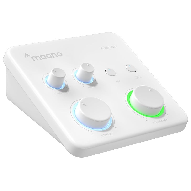 MAONO USB Audio Interface for PC: Interface with XLR Input 24-bit/192kHz Routing Software LOOPBACK ASIO Driver for Recording Music, Home-Studio, Guitar, Podcast, Streaming, DAW(PS22 Lite White) - Image 1
