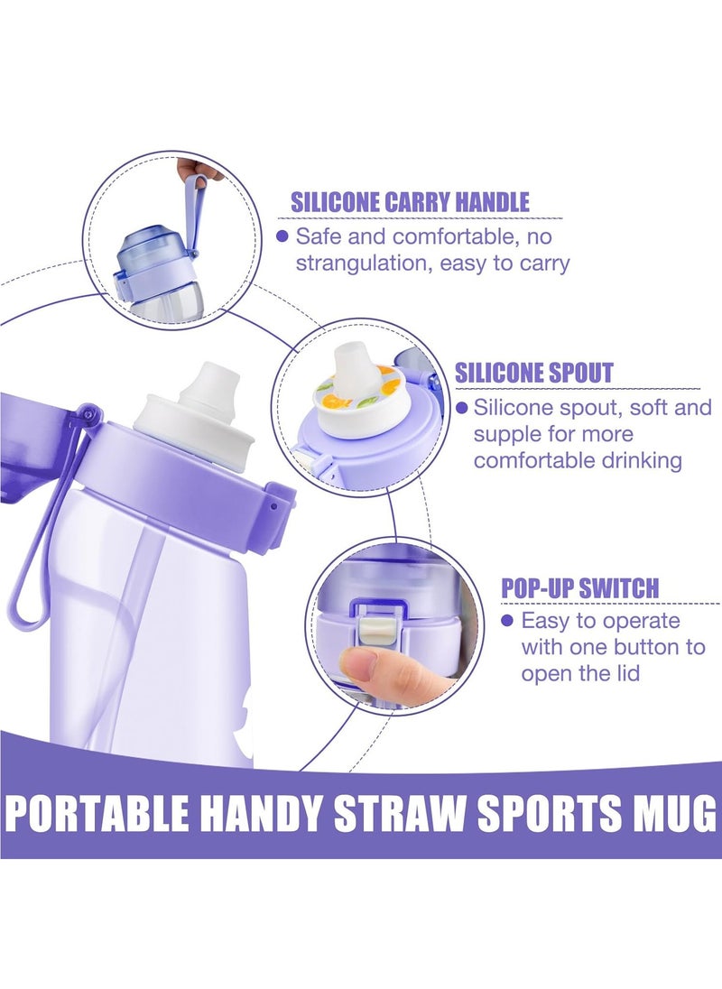 Generic - Sports Air Water Bottle, BPA-Free Starter Set Drinking Bottles with 5 Flavour Pods Scented for Flavouring, 0 Sugar, 0 Calorie (Purple) - Image 1