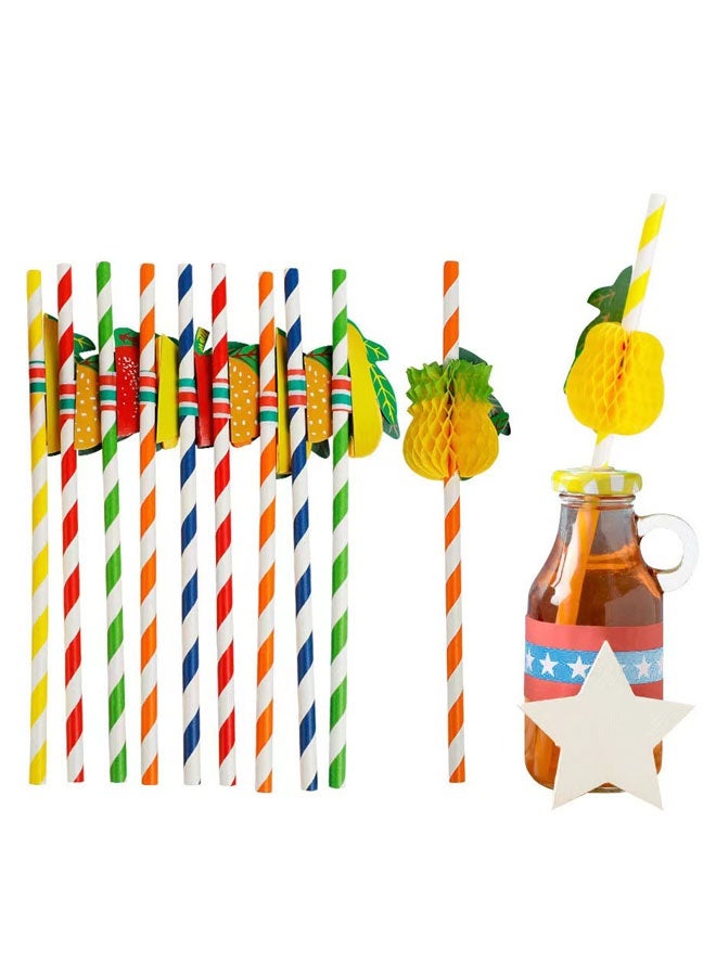 50Pcs 3D Paper Cocktail Straws - Summer Beach Party Accessories for Drinks and Juices - Image 5