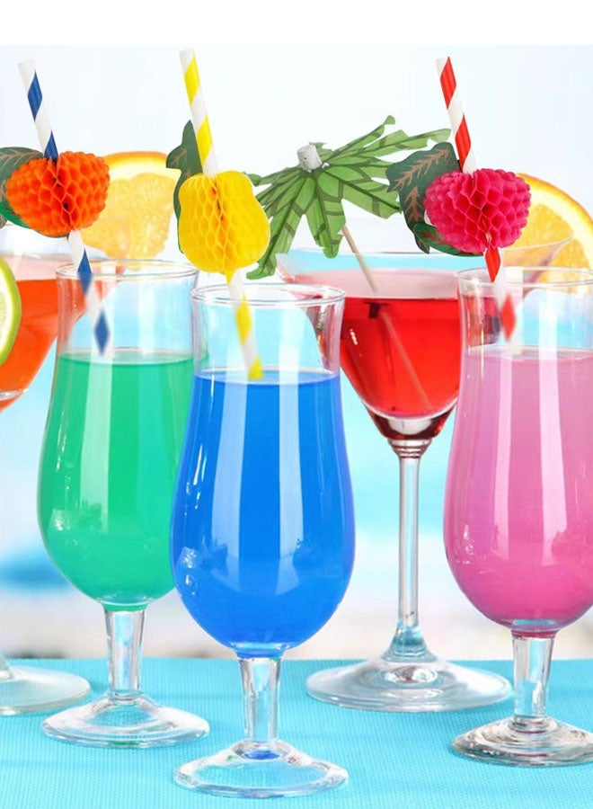 50Pcs 3D Paper Cocktail Straws - Summer Beach Party Accessories for Drinks and Juices - Image 2