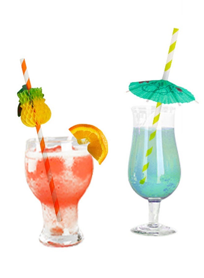 50Pcs 3D Paper Cocktail Straws - Summer Beach Party Accessories for Drinks and Juices - Image 4