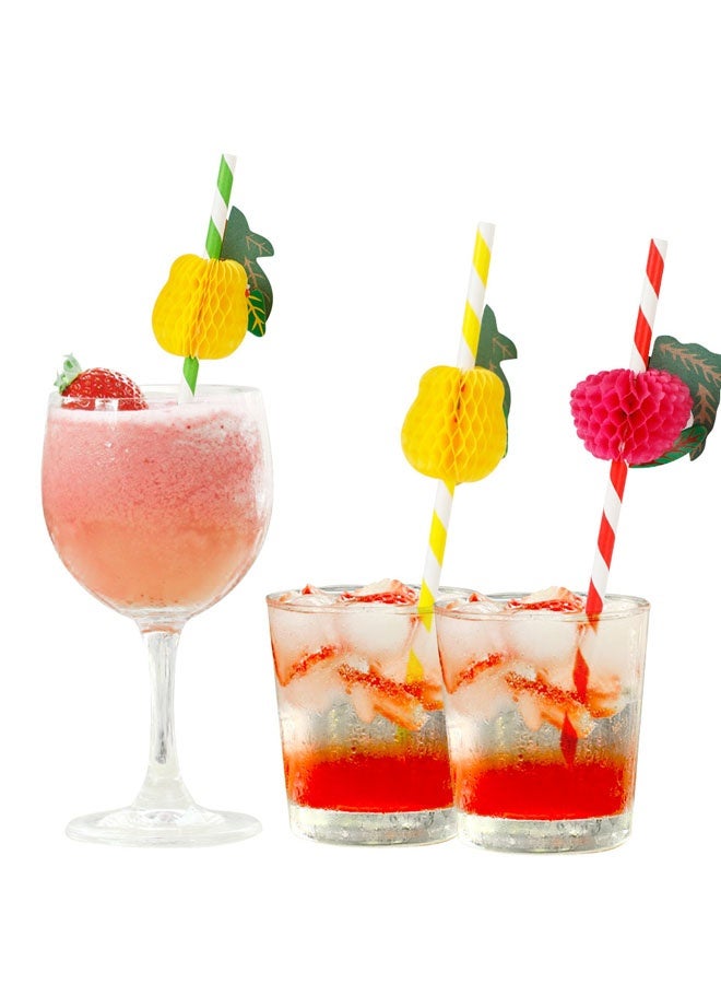 50Pcs 3D Paper Cocktail Straws - Summer Beach Party Accessories for Drinks and Juices - Image 3