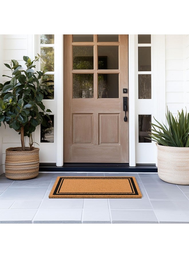 Barnyard Designs Natural Coco Coir Heavy Duty Backing Doormat - Large Cute Non-Slip Front Door Welcome Mat for Outside Entrance or Porch Entry, Brown (17x30, Border) - Image 2