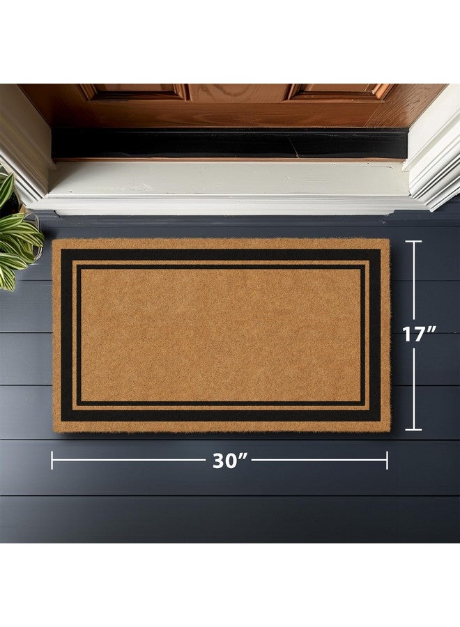 Barnyard Designs Natural Coco Coir Heavy Duty Backing Doormat - Large Cute Non-Slip Front Door Welcome Mat for Outside Entrance or Porch Entry, Brown (17x30, Border) - Image 4