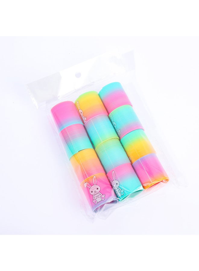 Children's Magic Rainbow Ring Spring Ring Boys And Girls Puzzle Elastic Ring Magic Hula Hoop Small Toys Wholesale-Color:3.2*3.5 Rainbow Color 12 Pieces Per Pack Single Price  - Image 4