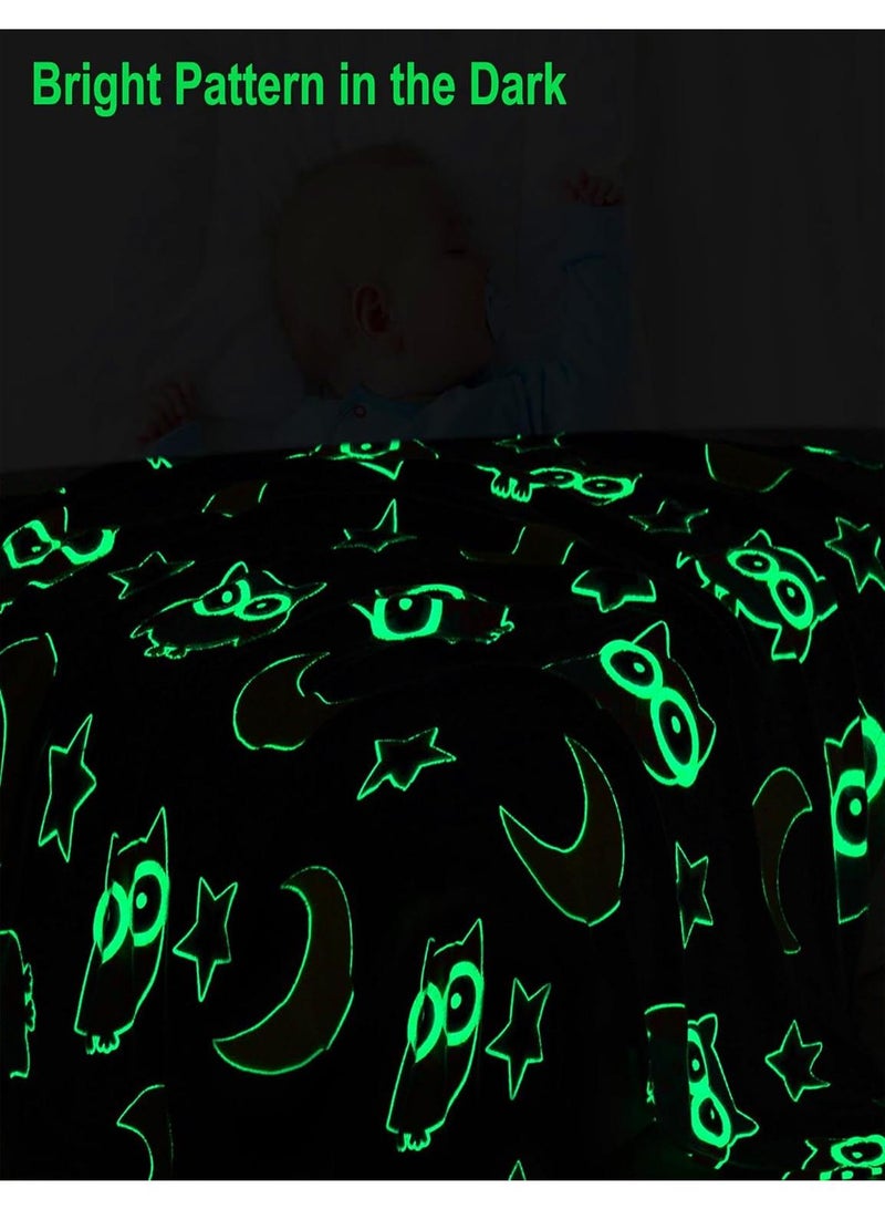 Bluejw Glow in The Dark Blanket Personalized Blanket For Kids,50x60inch Throw Blankets Super Cozy Plush Soft Fleece Blanket for Girls Boys Birthday Gifts  - Image 2