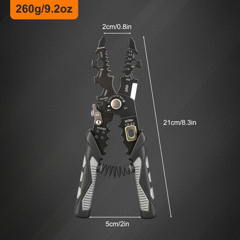 weottfiy 25-in-1 Multifunctional Wire Stripper - Professional Wire Stripper Tool for Cutting Crimping, Compatible with 16 AWG to 6 AWG Wires - Versatile Wire Strippers Electrical for Industrial & Home Use - Image 3