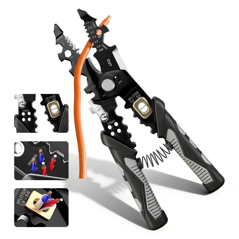weottfiy 25-in-1 Multifunctional Wire Stripper - Professional Wire Stripper Tool for Cutting Crimping, Compatible with 16 AWG to 6 AWG Wires - Versatile Wire Strippers Electrical for Industrial & Home Use - Image 1