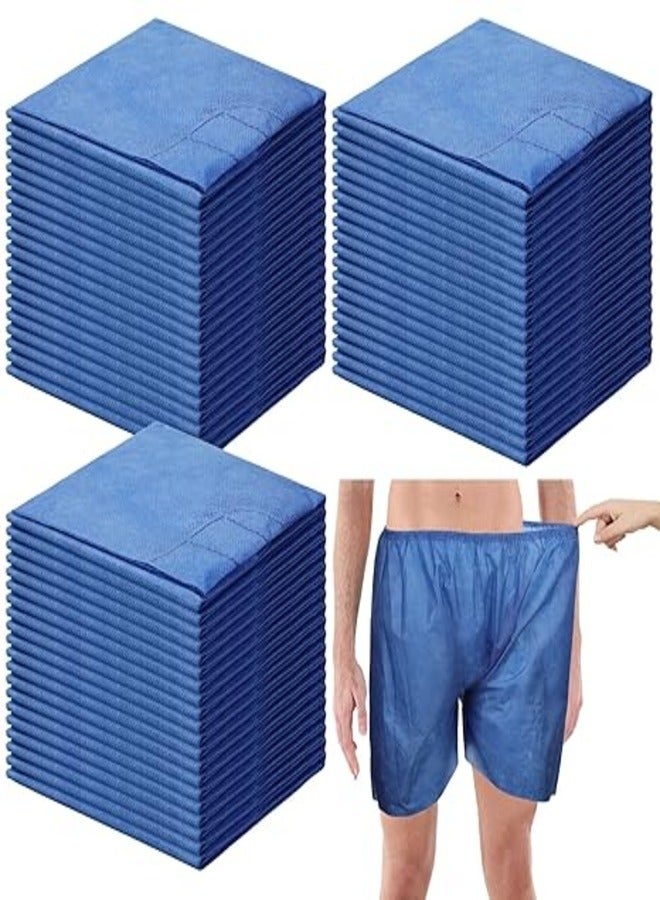 Global Star 100 Pcs Disposable Exam Shorts - Unisex Non-Woven Medical Patient Shorts with Elastic Waistband, Breathable and Comfortable for Examination, Massage, Spray Tanning, and Spa (Blue)  - Image 1