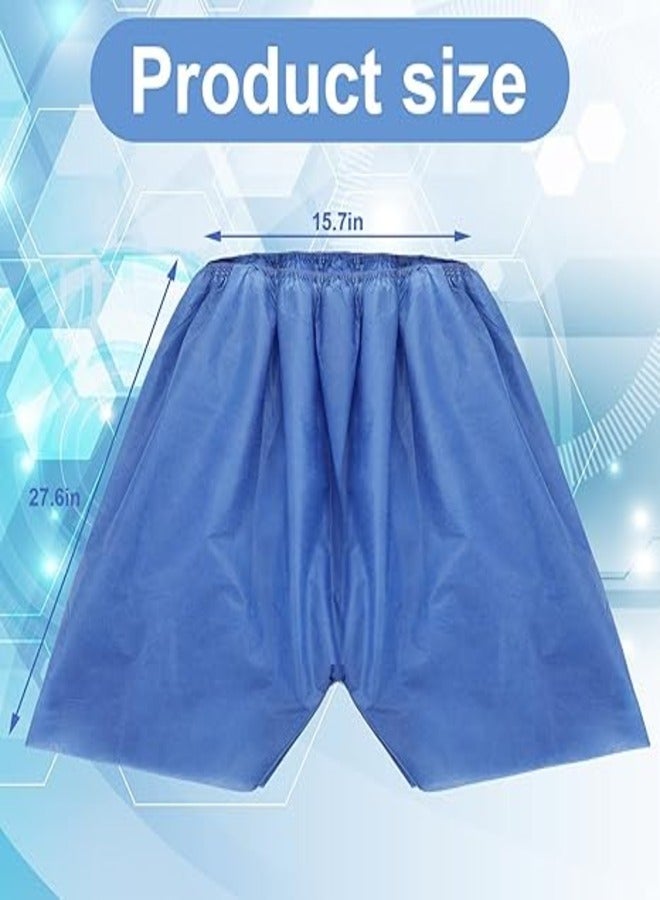 Global Star 100 Pcs Disposable Exam Shorts - Unisex Non-Woven Medical Patient Shorts with Elastic Waistband, Breathable and Comfortable for Examination, Massage, Spray Tanning, and Spa (Blue)  - Image 3
