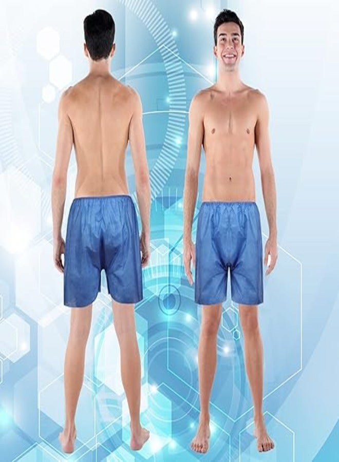 Global Star 100 Pcs Disposable Exam Shorts - Unisex Non-Woven Medical Patient Shorts with Elastic Waistband, Breathable and Comfortable for Examination, Massage, Spray Tanning, and Spa (Blue)  - Image 5