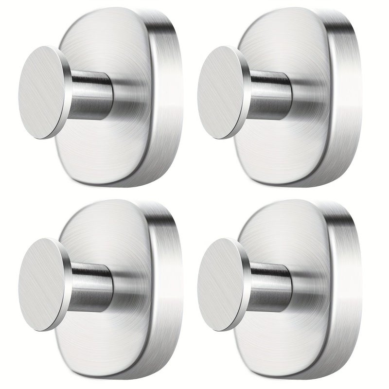 4 خطافات حائط بكؤوس شفط مفرغة ثقيلة مقاومة للصدأ للمناشف والمعاطف والمفاتيح - Image 1