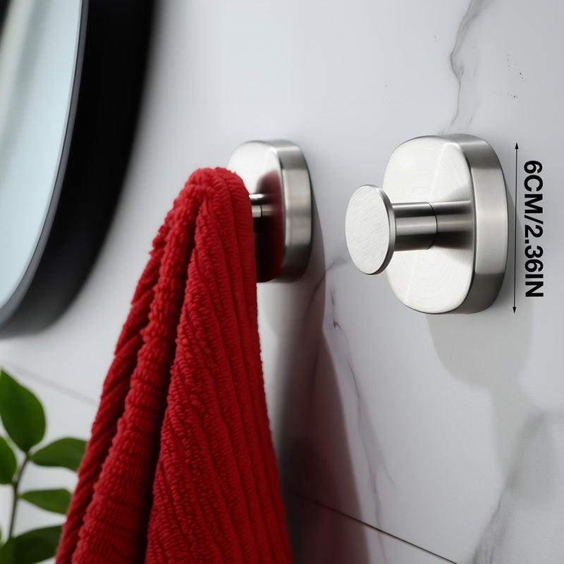 4 خطافات حائط بكؤوس شفط مفرغة ثقيلة مقاومة للصدأ للمناشف والمعاطف والمفاتيح - Image 5