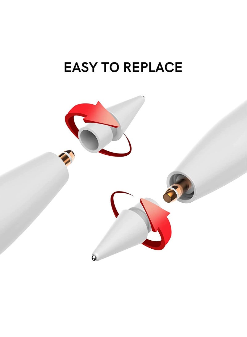 SYOSI Tips Replacement for Apple Pencil 1st Gen and 2nd Gen, No Wear Out Fine Point Precise Control Pen Like Nibs for Apple Pencil (Light Grey 0.8mm 2 Pack)  - Image 5
