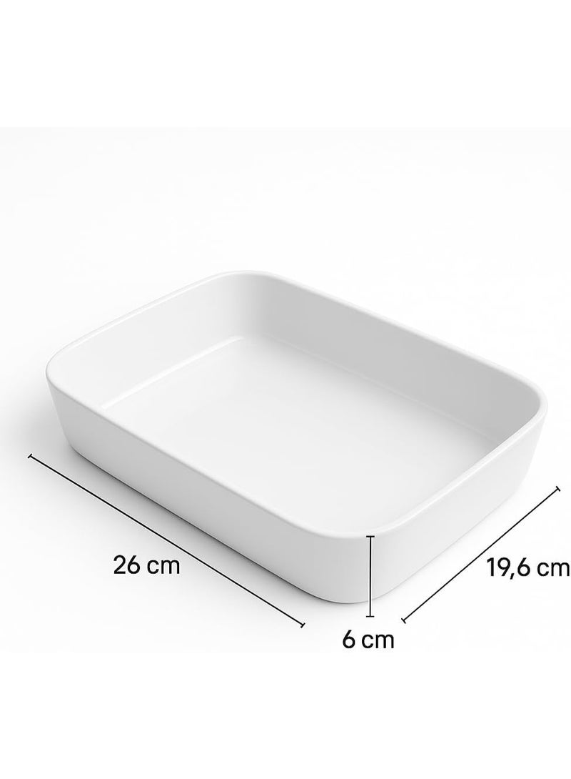 Master Gold Rectangular Porcelain Oven Tray Heat Resistant | Microwave, Oven & Dishwasher Safe | Baking & Roasting Trays | Lasagna Tray | Stylish Design Multi Use for Cooking & Serving (26cm * 19.6cm) - Image 3