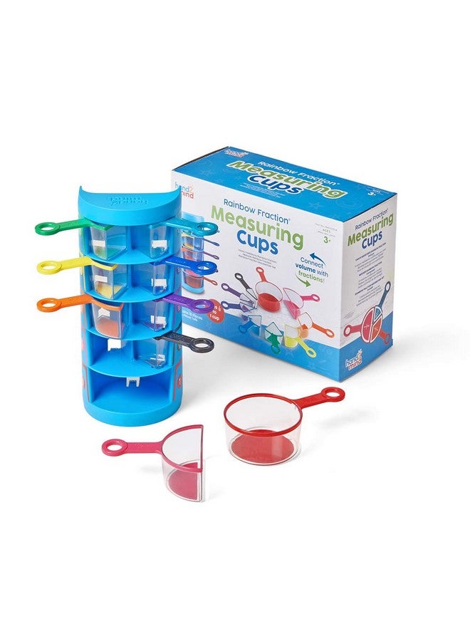 hand2mind hand2mind Rainbow Fraction Measuring Cups, Kids Montessori Kitchen Tools, Toddler Cooking Tools, Sensory Table Materials, Fraction Manipulatives, Homeschooling Supplies, Easter Baking (Set of 9) - Image 1