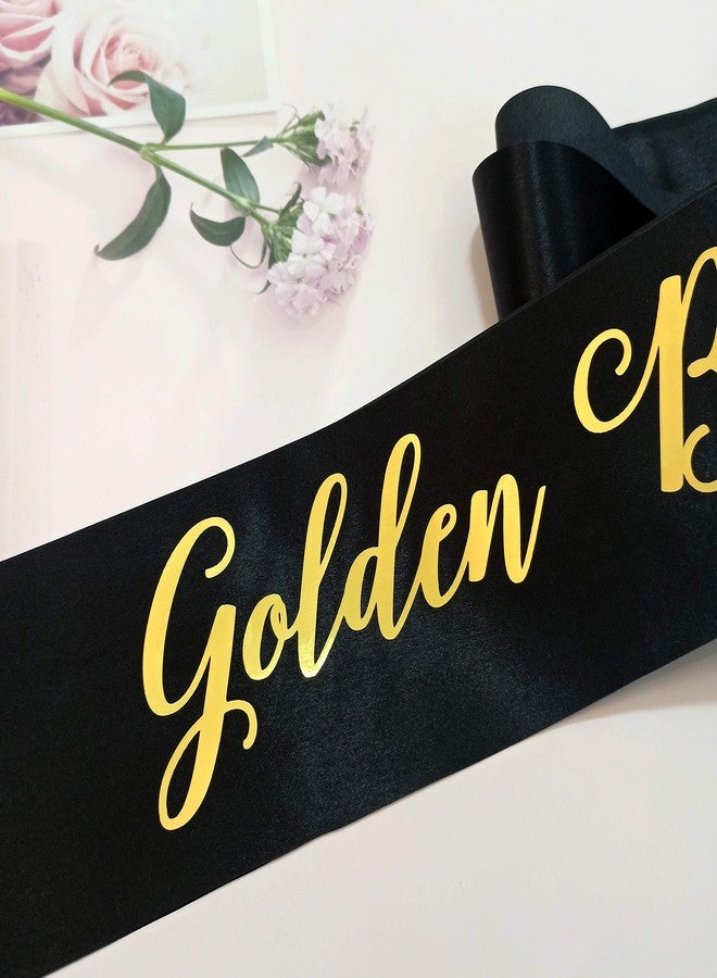 ماجنوسون جاردن وشاح عيد ميلاد ذهبي من حديقة ماغنوسون، زينة حفلات عيد ميلاد ذهبية، لوازم عيد ميلاد ذهبية للفتيات، وشاح عيد ميلاد سعيد للمراهقين والنساء والرجال (أسود) - Image 3