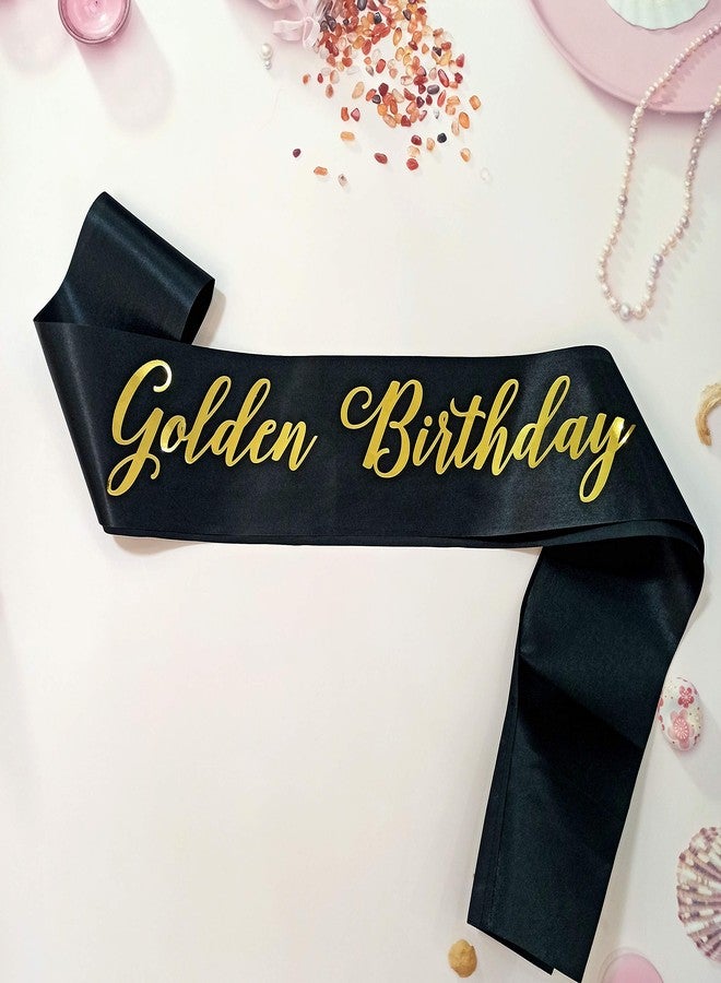 ماجنوسون جاردن وشاح عيد ميلاد ذهبي من حديقة ماغنوسون، زينة حفلات عيد ميلاد ذهبية، لوازم عيد ميلاد ذهبية للفتيات، وشاح عيد ميلاد سعيد للمراهقين والنساء والرجال (أسود) - Image 5