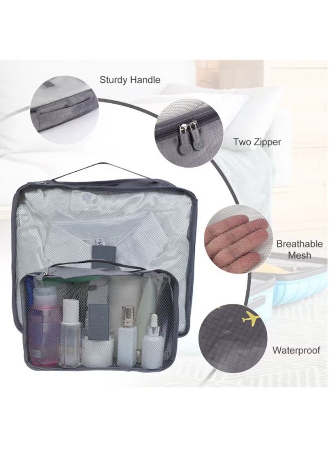 أف بي سي FPC 6 قطعة السفر حقائب تخزين مربع التعبئة والتغليف مكعب مجموعة تخزين حقيبة مقاومة للماء حقيبة الملابس السفر - أسود - Image 5