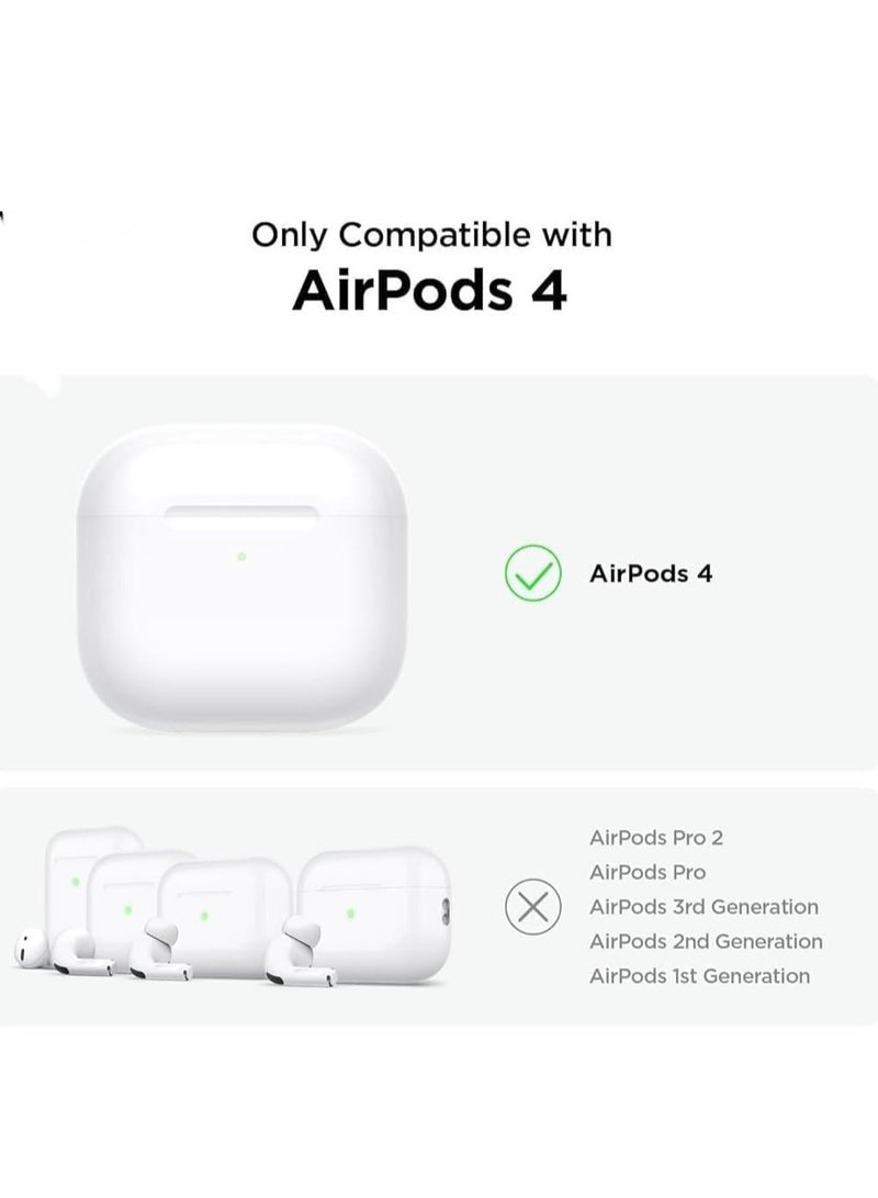 AirPods 4 Case with Phone Stand, Secure Lock Design Silicone Protection with Leather Texture for Airpod 4 (Black Dark BLUE) - Image 2