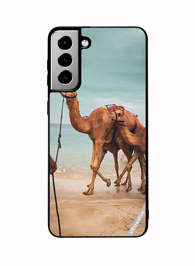 VR CREATIVE Protective Case Cover For Samsung Galaxy S21 FE 5G Merry Camel Design Multicolour - Image 1