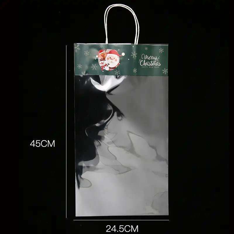 Huashirong Christmas Online Celebrity Handbag Transparent Bouquet Apple Gift Gift Simple Floral Flower Packaging Bag - Image 1